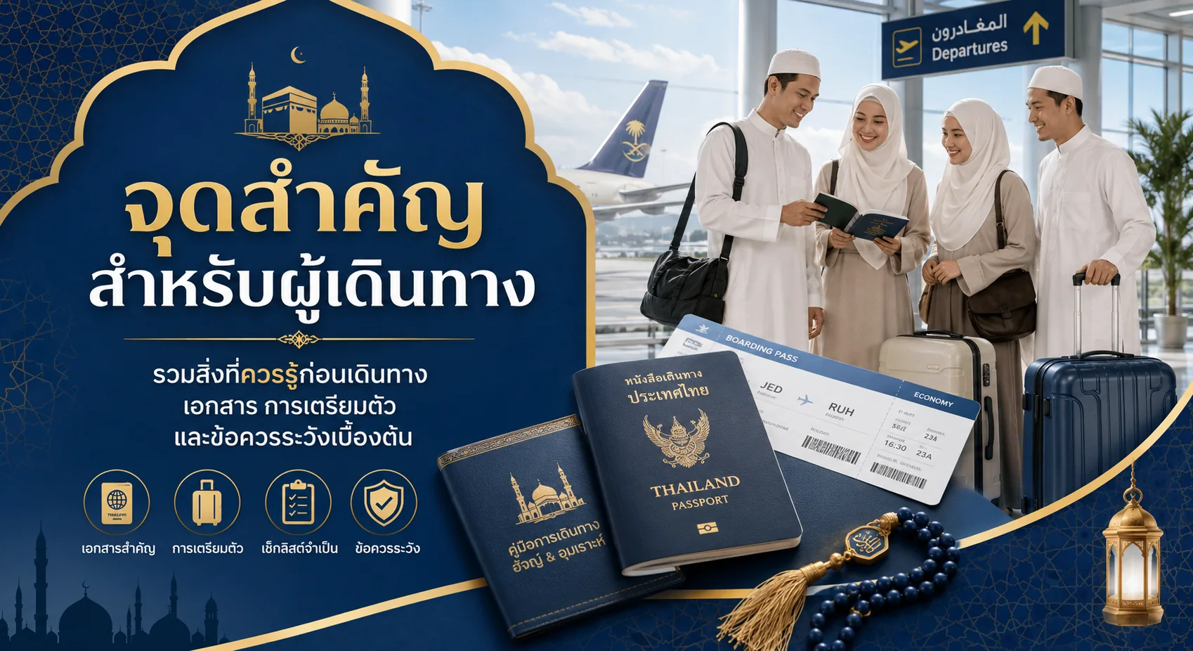 จุดสำคัญและ Checklist สำหรับผู้เดินทางฮัจย์และอุมเราะห์